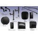 Automatic urinal & toilet flushers, soap dispenser, and faucet in Matte Black  finish
