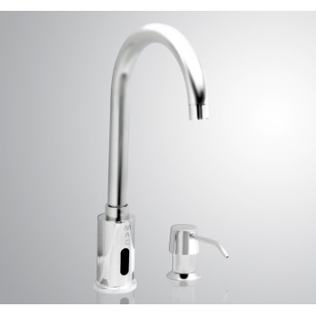 FA444-31s Gooseneck sensor faucet with pump type soap dispenser 